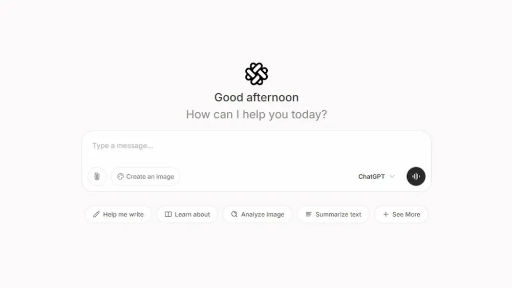 chatgpt user interface