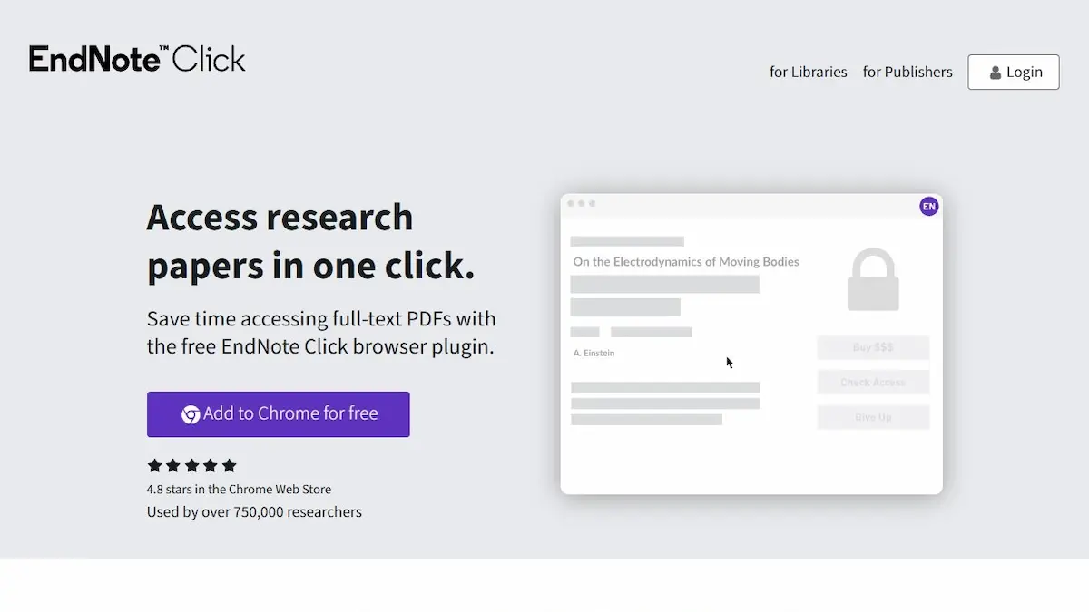 endnote click time-saving extension for accessing full-text PDFs of research papers