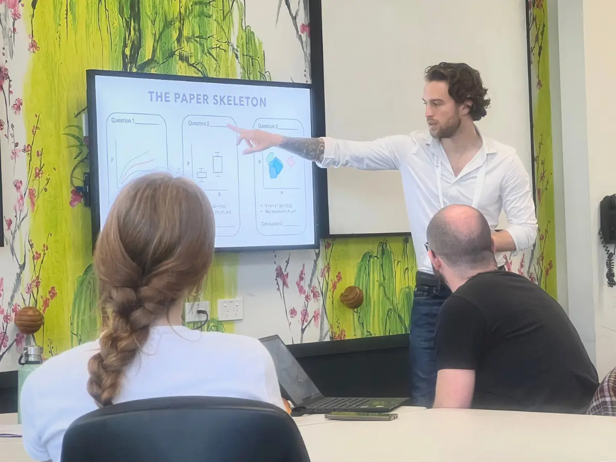 matt bidick teaching writing workshop at esa conference in melbourne