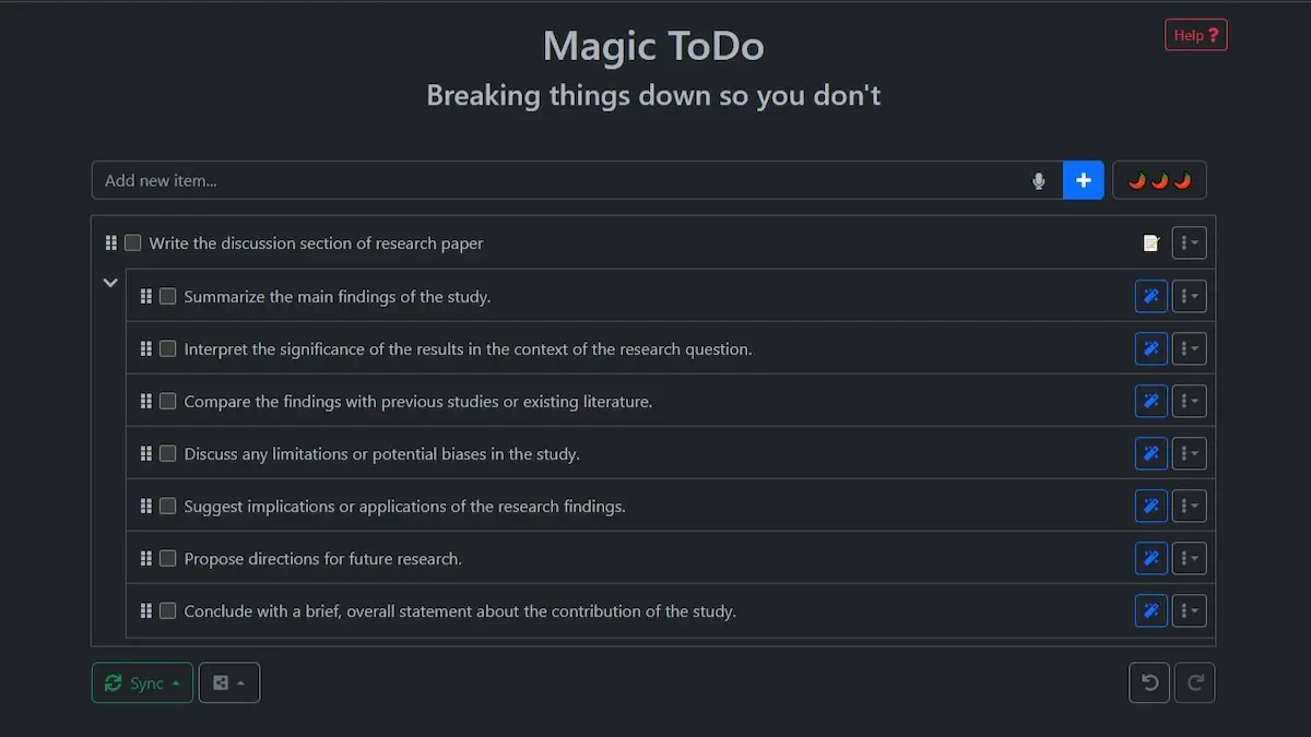 goblin tools magic to-do list ai app for automatically breaking down tasks into subtasks