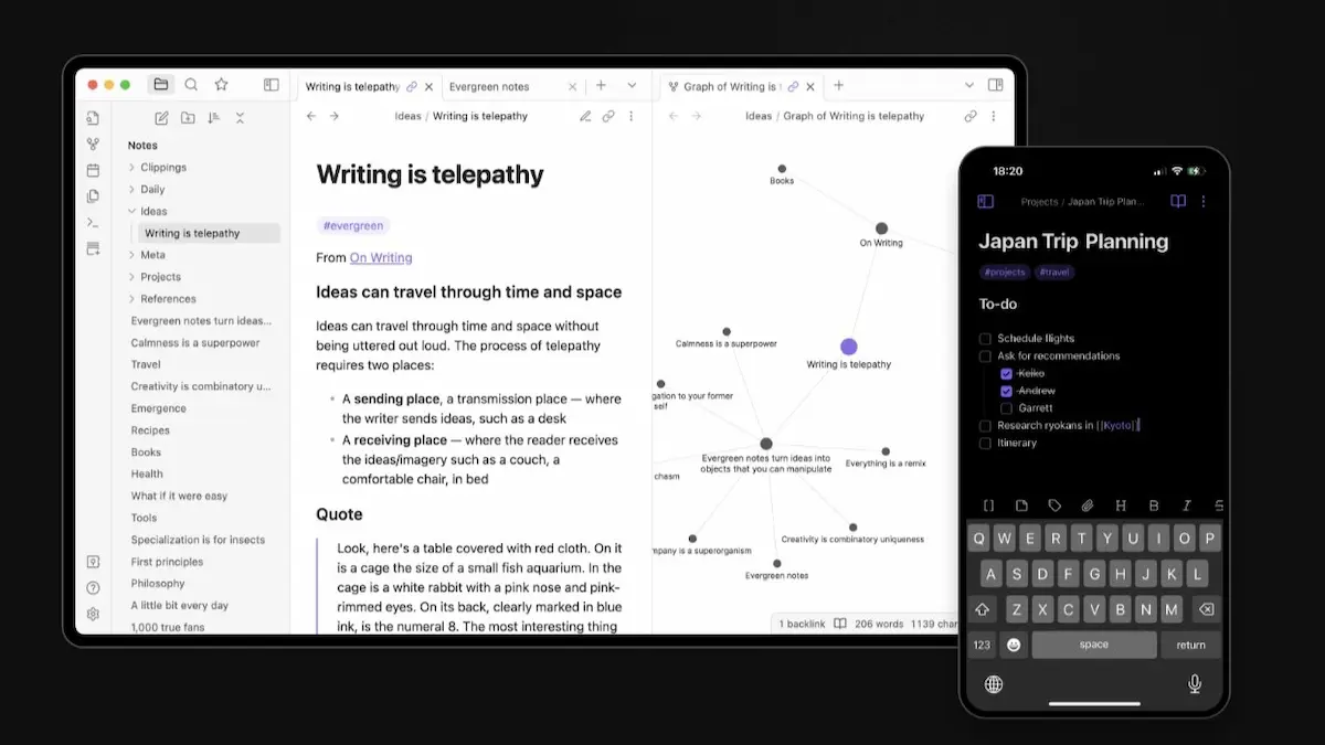 obsidian note-taking app with plugins for ai integration