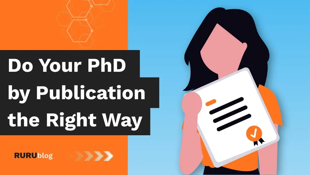 the right way to do a phd by publication illustrated woman holding doctorate