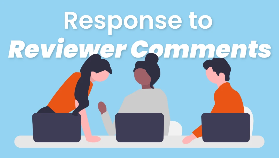 publishing research how to write a response to reviewer comments article cover image 3 people at a table in front of laptops discussing