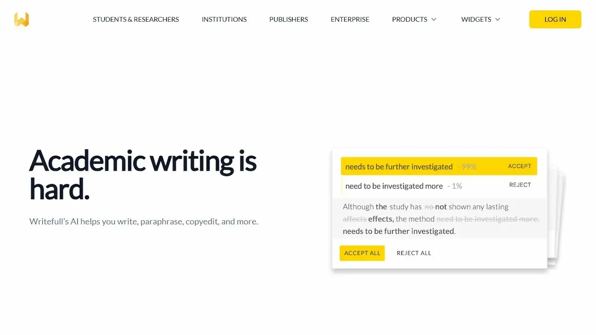 writefull ai writing assistant